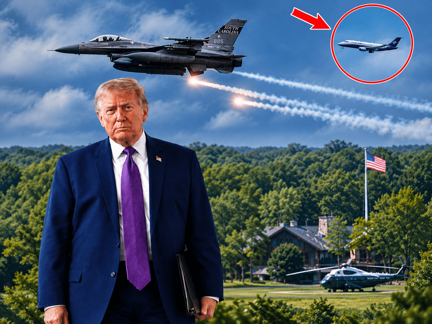 ALARM NË SHBA, pikëaset avion mbi Camp David, ku po qëndronte Trump